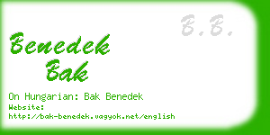 benedek bak business card